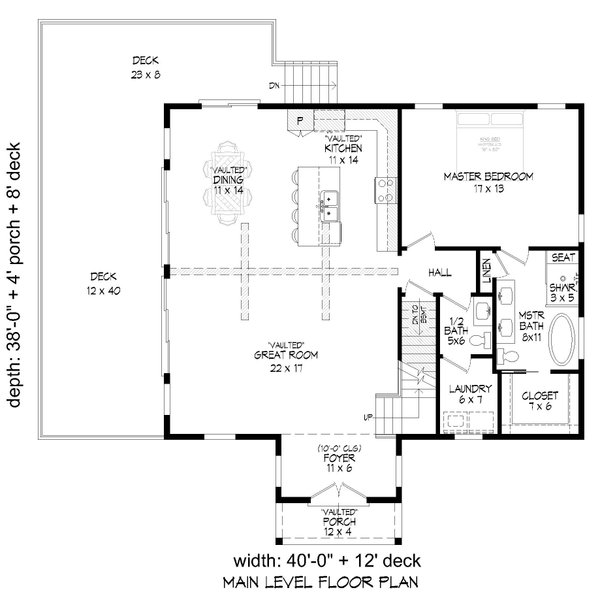 Home Plan - Southern Floor Plan - Main Floor Plan #932-902