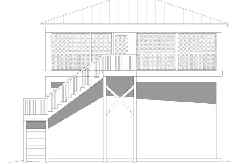 Home Plan - Exterior - Rear Elevation for Contemporary House Plan #932-809, 0 bath