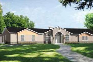 Ranch Exterior - Front Elevation Plan #1-829