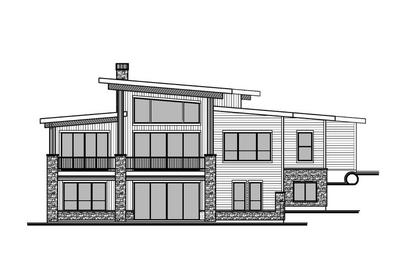 Architectural House Design - Exterior - Rear Elevation for Modern House Plan #1073-51 - 4 bed, 3.5 bath