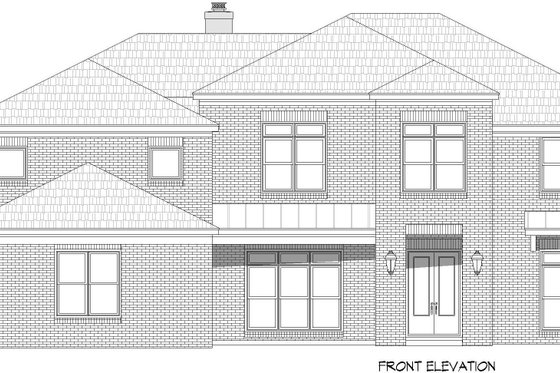 Exterior - Front Elevation 3 for Colonial House Plan #932-974 - 6 bed, 5.5 bath