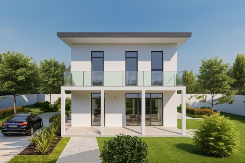 House Blueprint - Exterior - Front Elevation 5 for Contemporary House Plan #542-23 - 3 bed, 3 bath