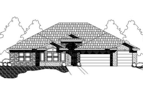 Exterior - Front Elevation for Traditional House Plan #24-200 - 4 bed, 3 bath