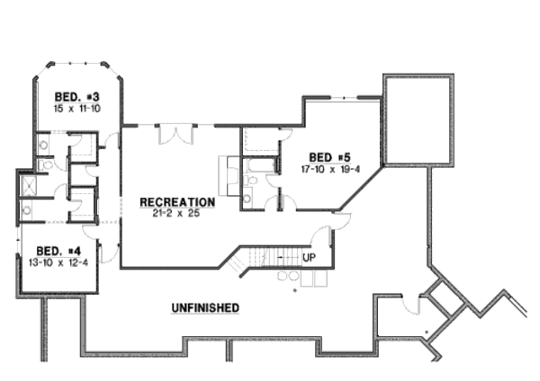 Farmhouse Floor Plan - Lower Floor Plan #67-774