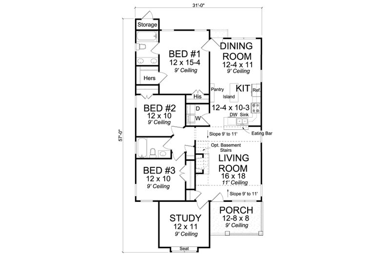 Dream House Plan - Cottage Floor Plan - Main Floor Plan #513-2092