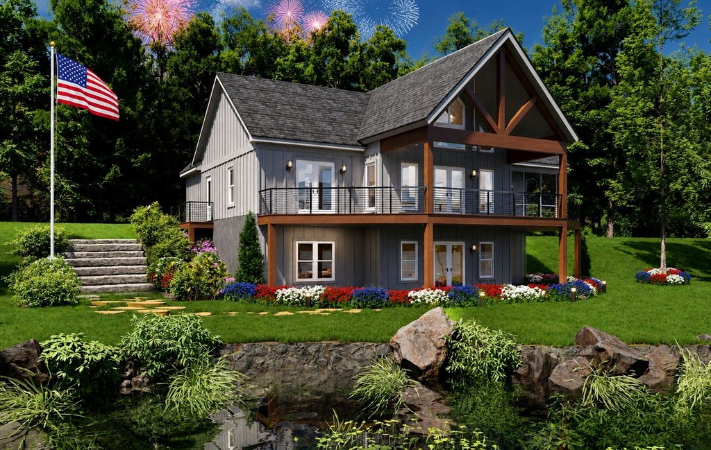 Exterior - Front Elevation 2 for Contemporary House Plan #932-1170 - 4 bed, 4 bath