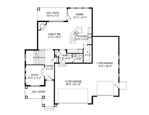 Architectural House Design - Traditional Floor Plan - Main Floor Plan #920-92