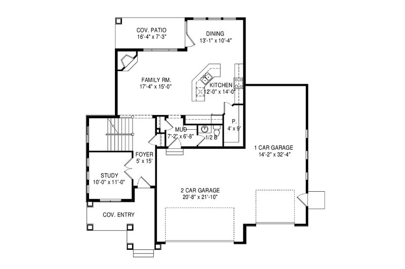 Architectural House Design - Floor Plan - Main Floor for Traditional House Plan #920-92 - 4 bed, 3.5 bath