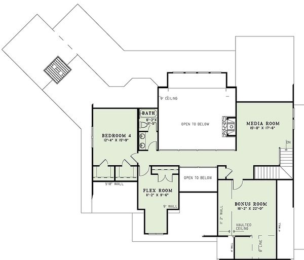 Craftsman Floor Plan - Upper Floor Plan #17-2443