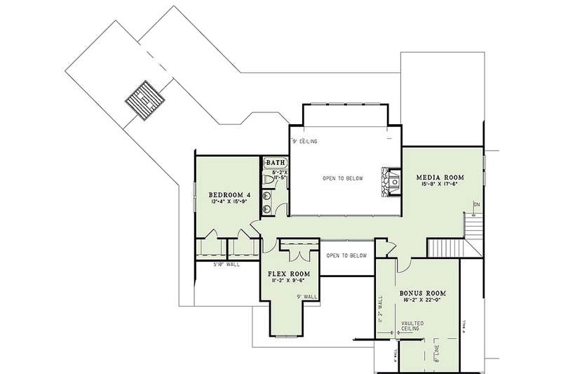 Architectural House Design - Floor Plan - Upper Floor for Craftsman House Plan #17-2443 - 4 bed, 3 bath