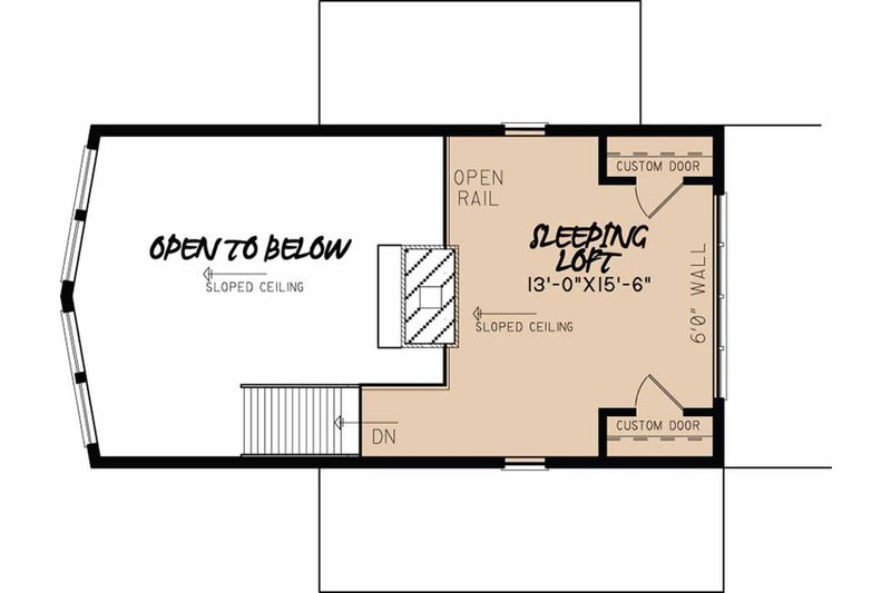 Architectural House Design - Floor Plan - Upper Floor for Contemporary House Plan #17-3377 - 2 bed, 2 bath