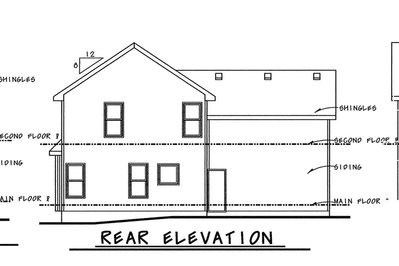 Dream House Plan - Exterior - Rear Elevation for Country House Plan #20-2224 - 3 bed, 2.5 bath