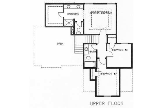 Floor Plan - Upper Floor for Traditional House Plan #6-111 - 3 bed, 2.5 bath
