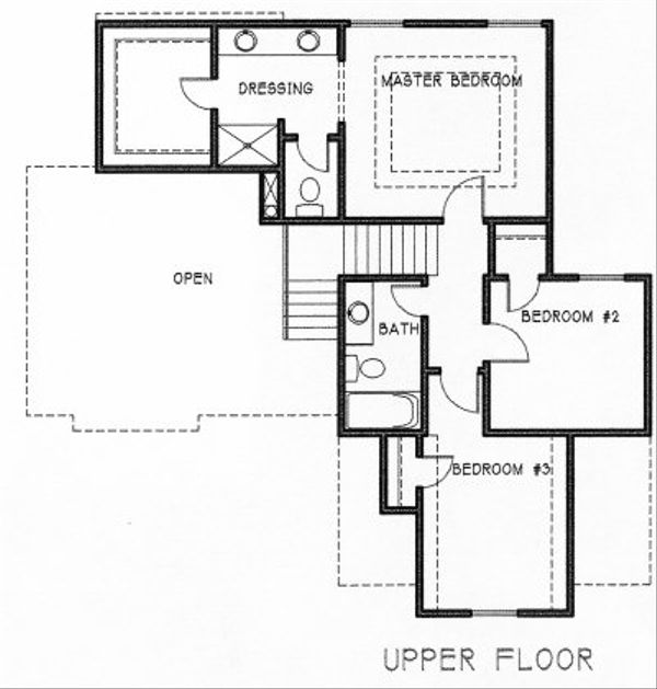 Traditional Floor Plan - Upper Floor Plan #6-111