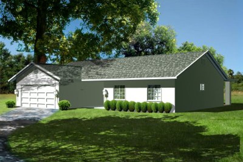 Architectural House Design - Adobe / Southwestern Exterior - Front Elevation Plan #1-262