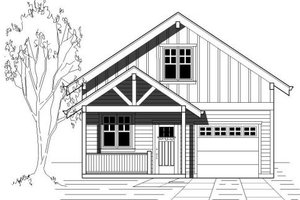 Exterior - Front Elevation for Bungalow House Plan #423-27 - 4 bed, 2.5 bath