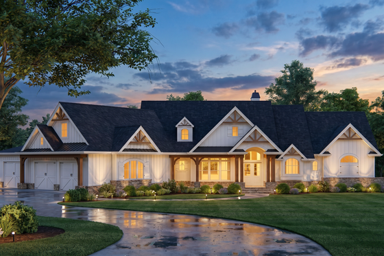 Exterior - Front Elevation 4 for Cottage House Plan #54-692 - 3 bed, 3.5 bath