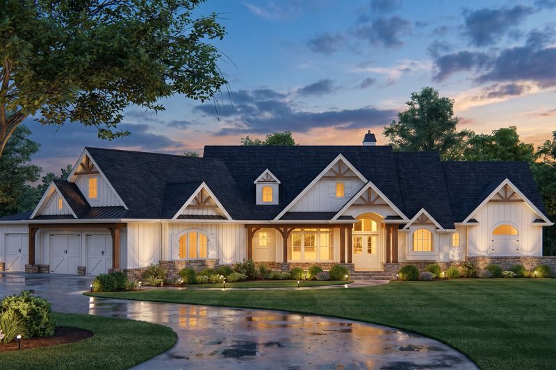 House Design - Exterior - Front Elevation 4 for Cottage House Plan #54-692 - 3 bed, 3.5 bath