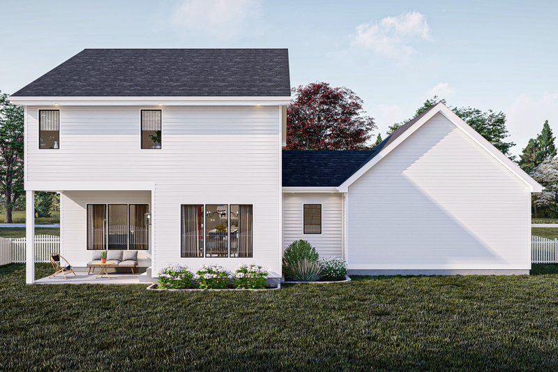 House Blueprint - Exterior - Rear Elevation for Colonial House Plan #455-619 - 3 bed, 2.5 bath