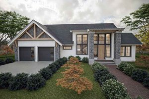 House Blueprint - Contemporary Exterior - Front Elevation Plan #1101-48