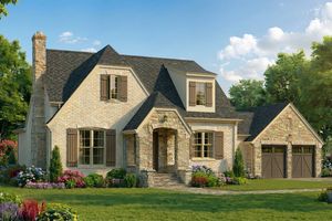 Home Plan - Exterior - Front Elevation for Cottage House Plan #923-489 - 3 bed, 3.5 bath