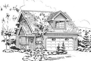 Cottage Exterior - Front Elevation Plan #18-4356