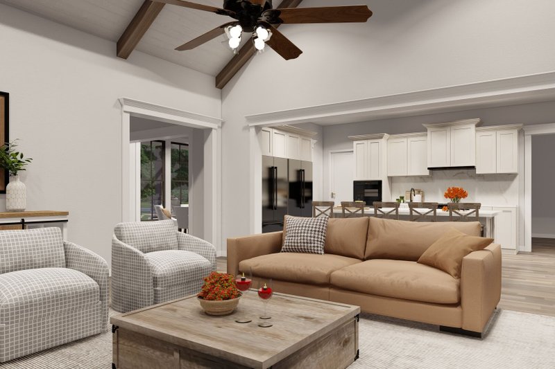 Architectural House Design - Interior - Family Room 1 for Farmhouse House Plan #923-365 - 4 bed, 3.5 bath