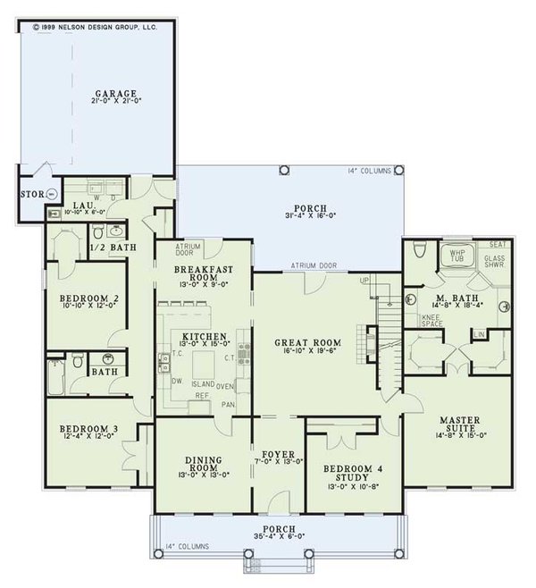 House Plan Design - Farmhouse Floor Plan - Main Floor Plan #17-407