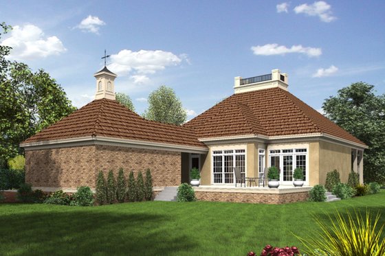 Exterior - Rear Elevation for Southern House Plan #45-573 - 3 bed, 2 bath