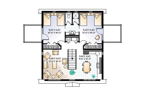 Floor Plan - Upper Floor for Country House Plan #23-441 - 2 bed, 1.5 bath