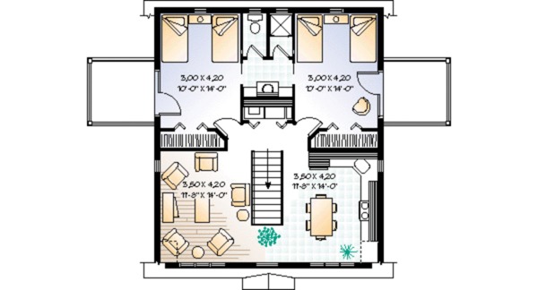 Architectural House Design - Country Floor Plan - Upper Floor Plan #23-441