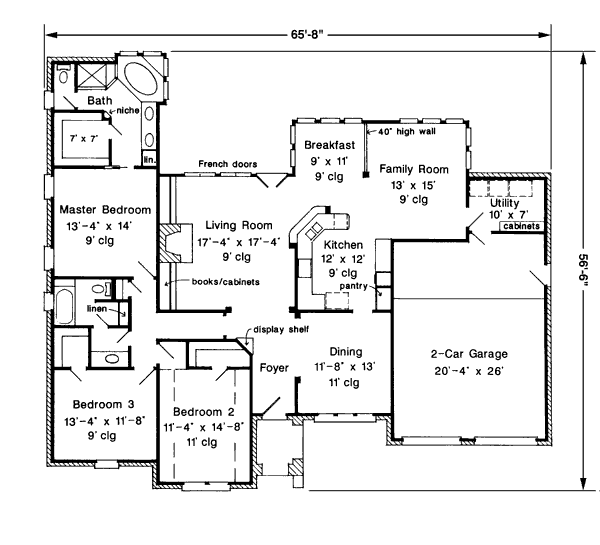 House Plan Design - European Floor Plan - Main Floor Plan #410-383