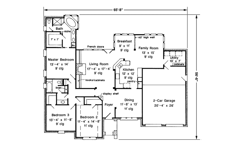 Home Plan - Floor Plan - Main Floor for European House Plan #410-383 - 3 bed, 2 bath