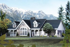 Architectural House Design - Country Exterior - Front Elevation Plan #57-342