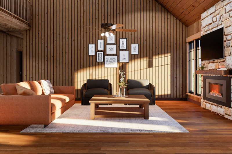 Home Plan - Interior - Family Room for Craftsman House Plan #17-2814 - 4 bed, 2 bath