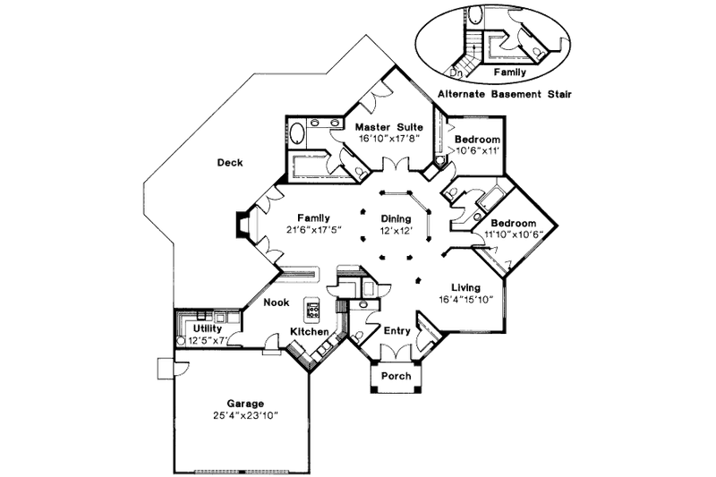 Home Plan - Floor Plan - Main Floor for Traditional House Plan #124-146 - 3 bed, 2.5 bath
