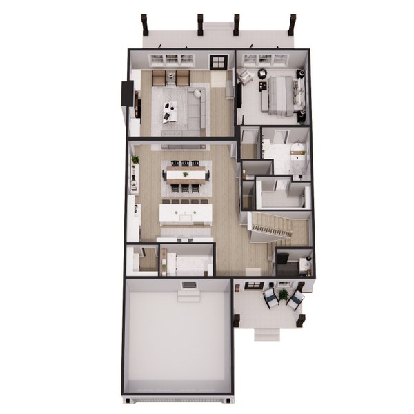 Farmhouse Floor Plan - Main Floor Plan #51-1262