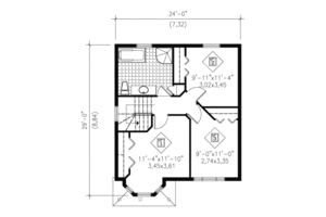 Floor Plan - Upper Floor for Victorian House Plan #25-4048 - 3 bed, 1.5 bath