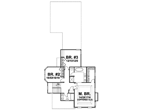 Colonial Floor Plan - Upper Floor Plan #50-260