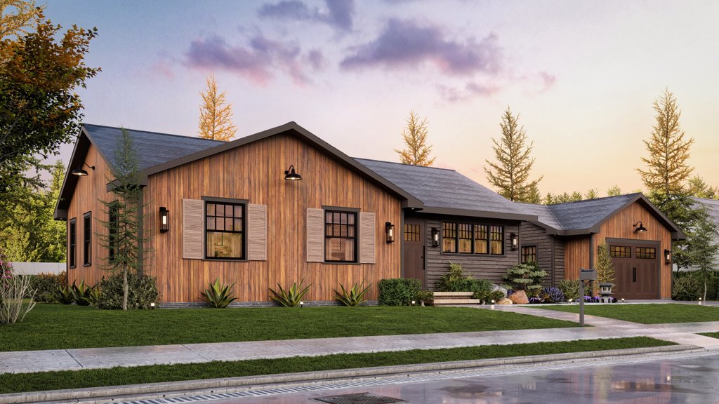 Exterior - Front Elevation 5 for Cottage House Plan #54-684 - 2 bed, 2 bath