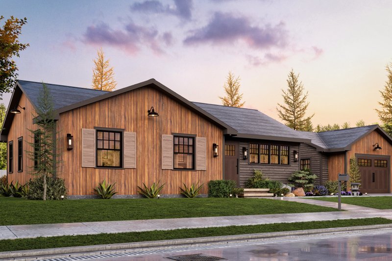 House Blueprint - Exterior - Front Elevation 5 for Cottage House Plan #54-684 - 2 bed, 2 bath
