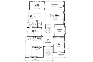 Floor Plan - Main Floor for Farmhouse House Plan #455-321 - 4 bed, 3.5 bath