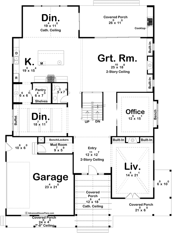 Farmhouse Floor Plan - Main Floor Plan #455-321