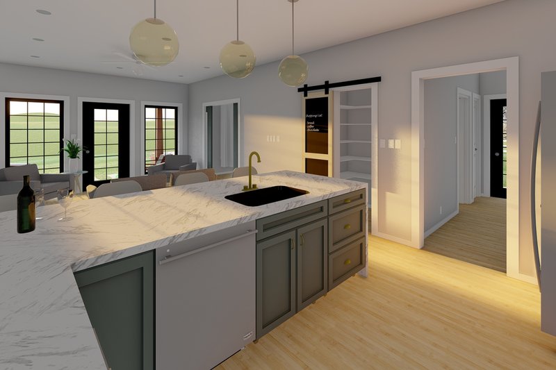 House Blueprint - Interior - Kitchen 2 for Ranch House Plan #126-245 - 2 bed, 2 bath