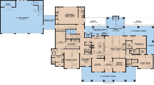 House Blueprint - Farmhouse Floor Plan - Main Floor Plan #923-435