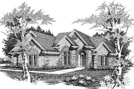 Exterior - Front Elevation for European House Plan #329-115 - 3 bed, 2 bath