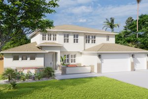 Exterior - Front Elevation 3 for Mediterranean House Plan #1060-29 - 5 bed, 3.5 bath
