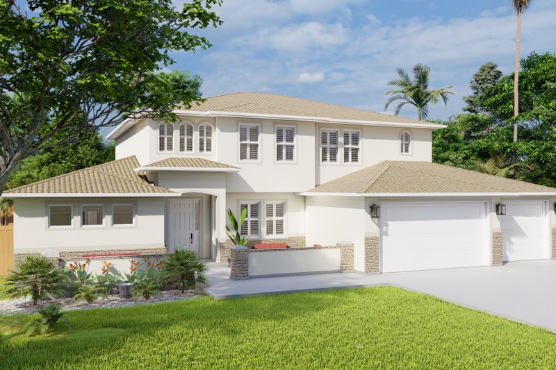 Home Plan - Exterior - Front Elevation 3 for Mediterranean House Plan #1060-29 - 5 bed, 3.5 bath