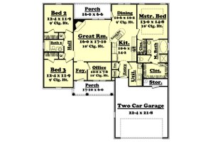 Floor Plan - Main Floor for Traditional House Plan #430-26 - 3 bed, 2 bath