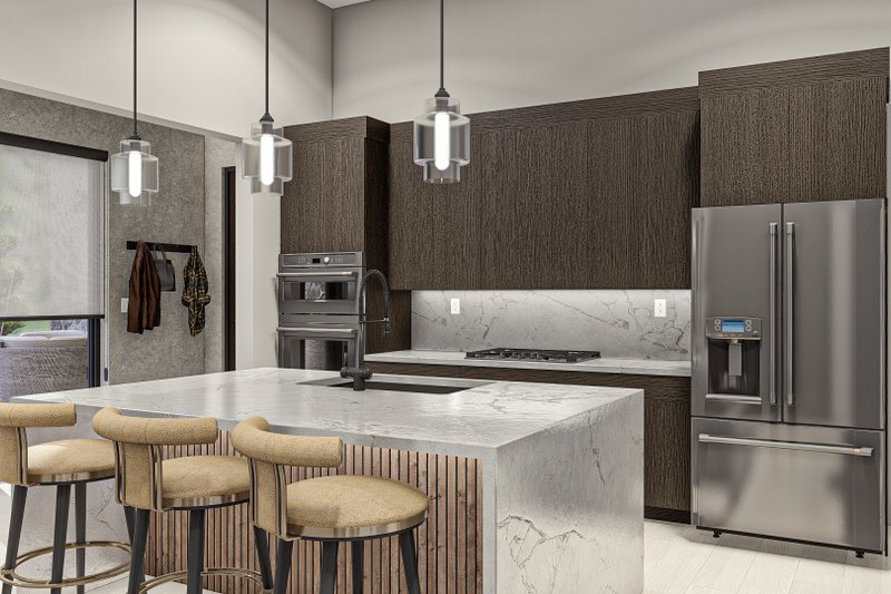House Blueprint - Interior - Kitchen for Modern House Plan #455-547 - 3 bed, 2 bath